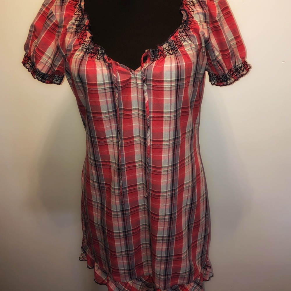 Esprit small plaid pattern dress